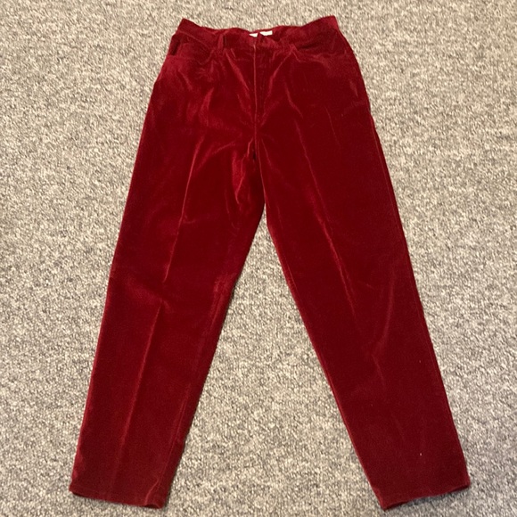 Jones New York Pants - Vintage Red Velvet Straight Leg Pants